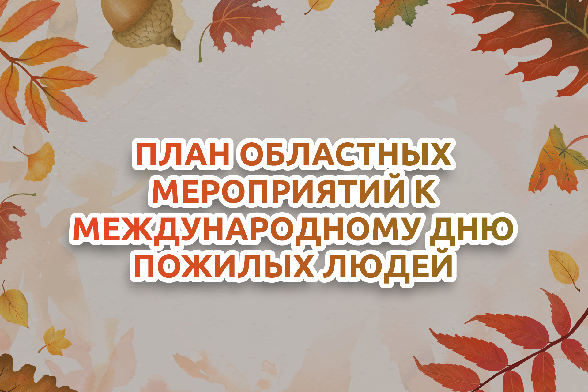 План областных мероприятий к Международному дню пожилых людей - Старшее  поколение